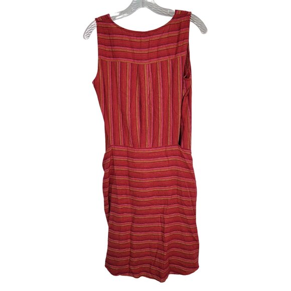 Drew Size S Dress Desert Stripe Sarong Skirt Linen Rayon Sleeveless Pullover Red - Picture 5 of 16